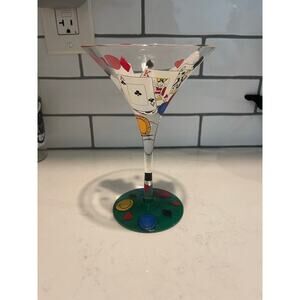 Hand painted poker martini glass